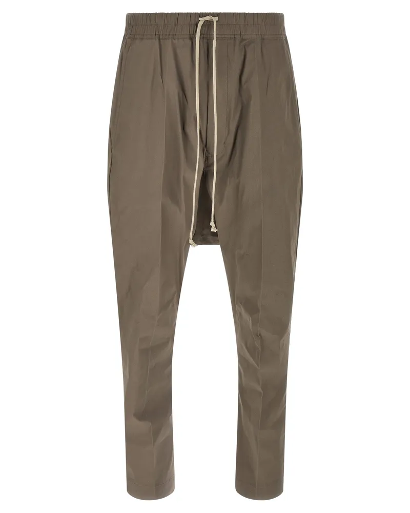 Rick Owens Men Gray Cotton Casual Pants Gray