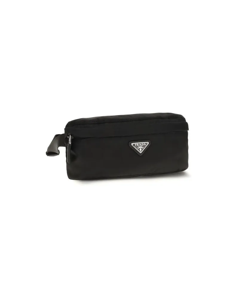 Prada Men's Black Recycled Polyamide Clutch Bag Black