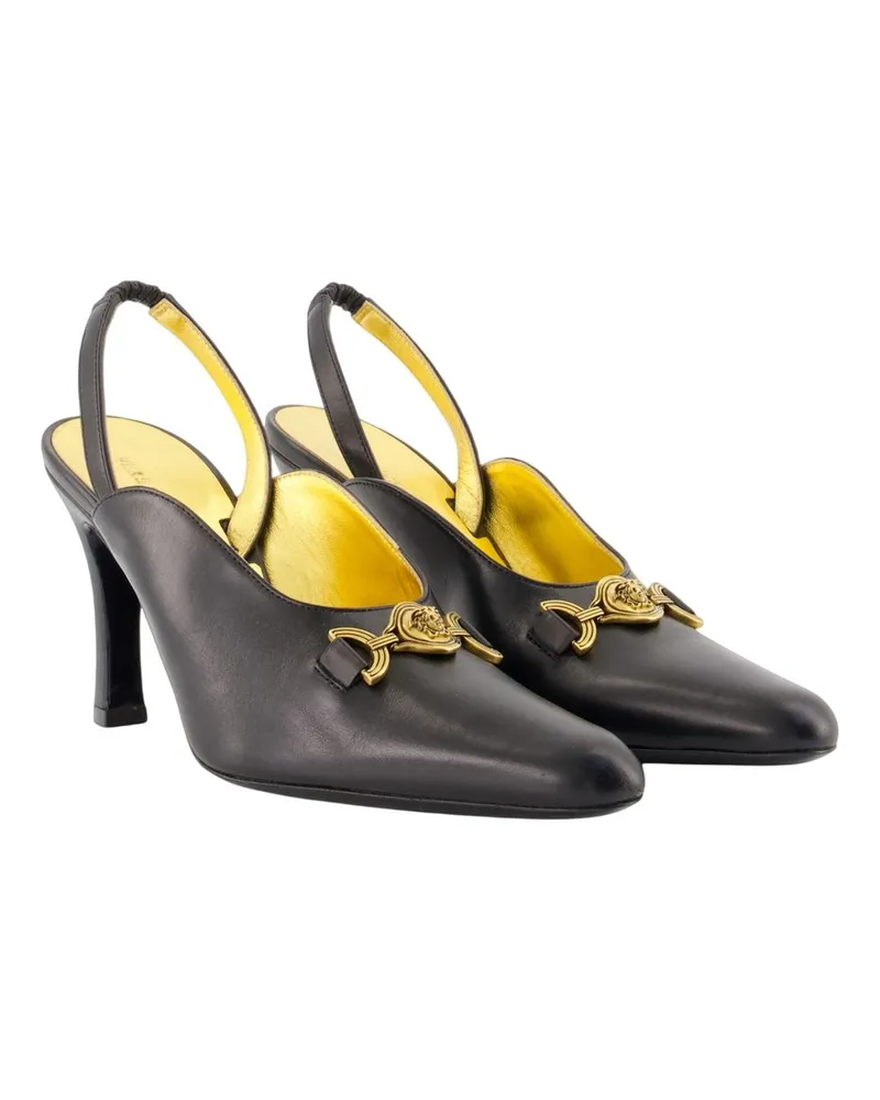 Versace Women's T.90 Pumps -  Leather Black Lambskin Shoes Black