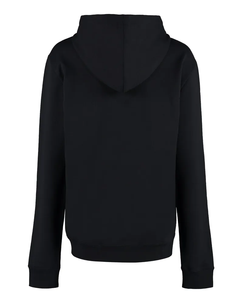 Saint Laurent Women's Black Cotton Hoodie Hoodies Black