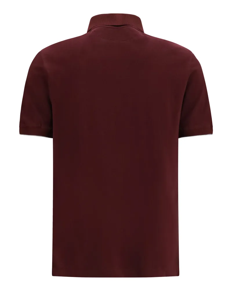 Brunello Cucinelli Men's Cotton Polo Borgogna+grigio Shirts T-shirts And Polos Burgundy
