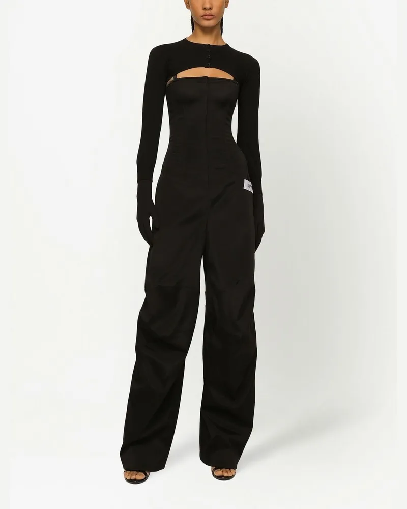 Dolce & Gabbana Cropped Button-Fastening Cardigan — Black Black