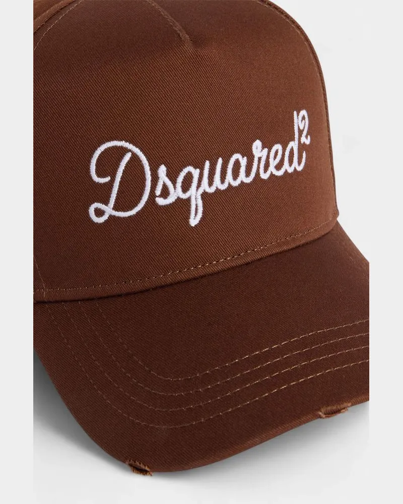 Dsquared2 BCM097605C00001 Logo-Embroidered Baseball Cap — Brown Brown