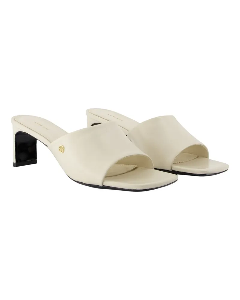 Anine Bing Women's Jayden Sandals -  Leather Ivory Lambskin Shoes Ivory