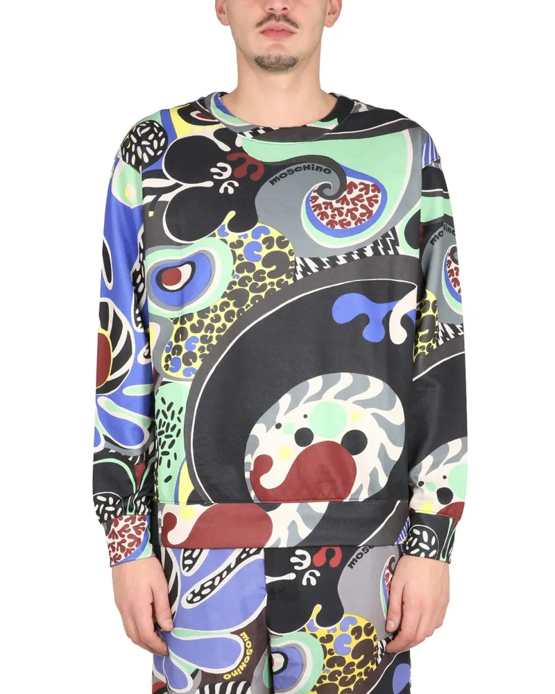 Moschino Psychedelic Print Sweatshirt — Multicolor Multicolor