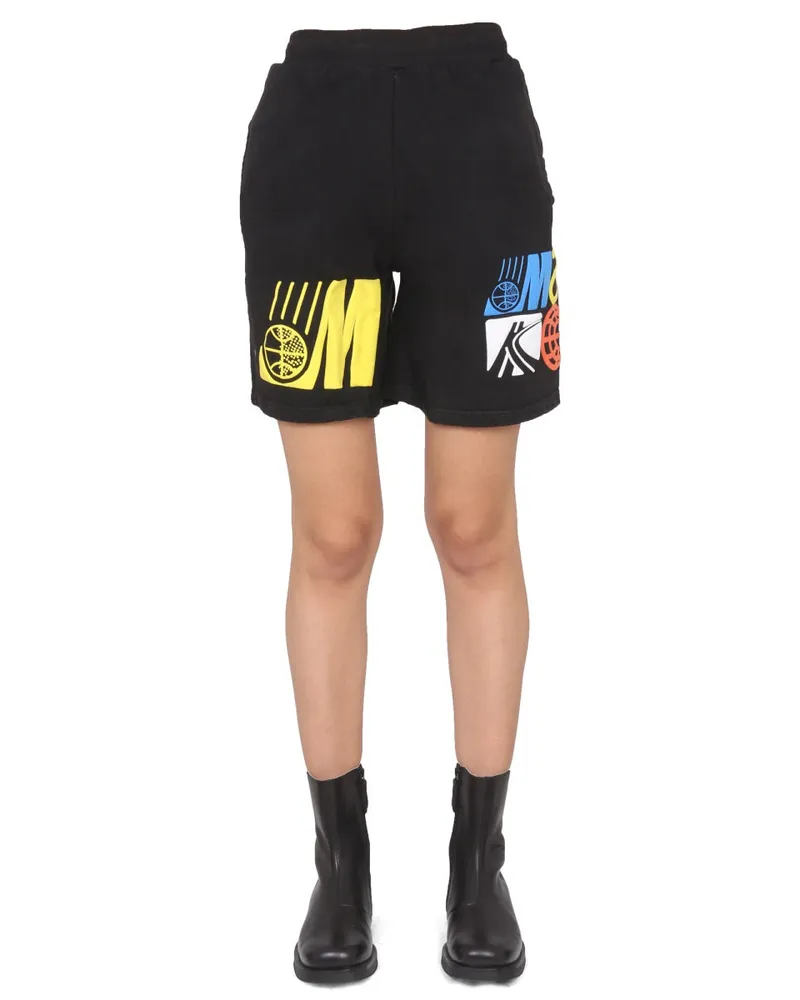 Market Logo-Print Cotton Bermuda — Black Black