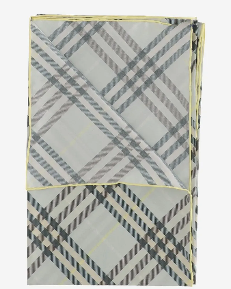 Burberry Women's Silk Check Scarf Scarfs Gray