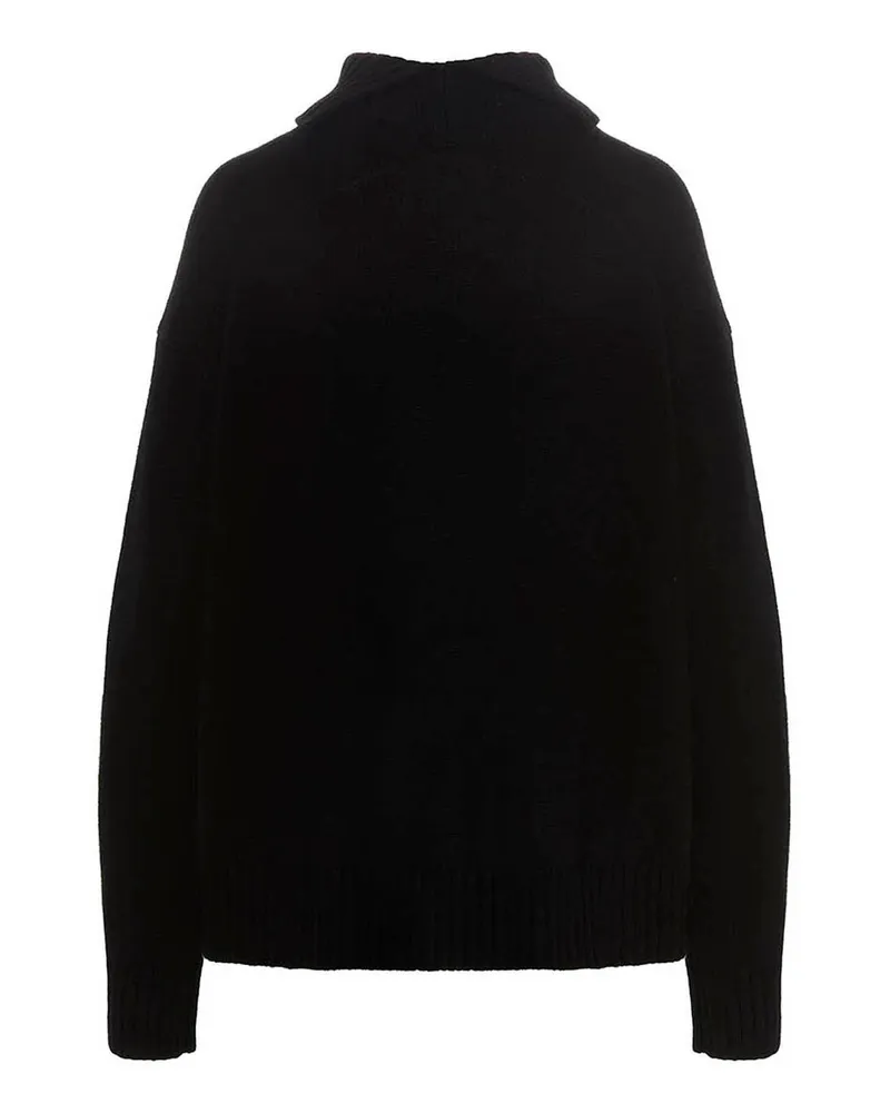 Jil Sander Cashmere Blend Turtleneck Sweater — Black Black