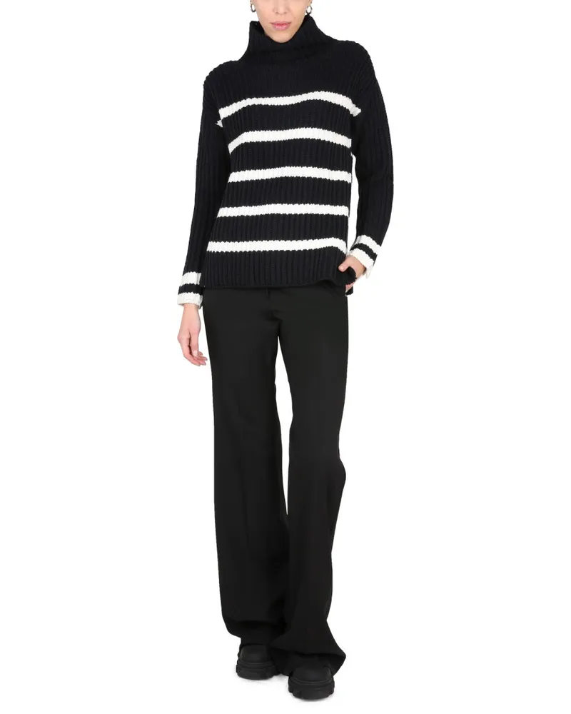 Stefano Mortari Ribbed Turtleneck Sweater — Black Black