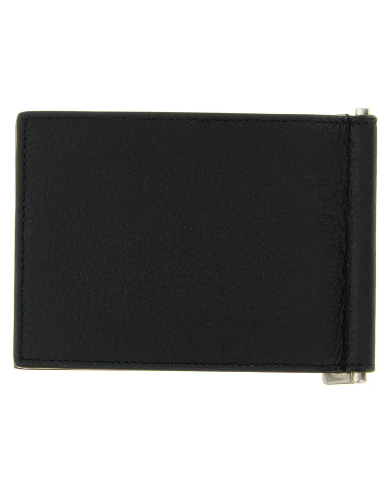 Saint Laurent Men's Black Calfskin Money Clip Accessory Black