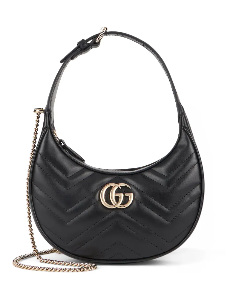Gucci Women's Shoulder Bag Gg Marmont Leather Black Calf Skin Black