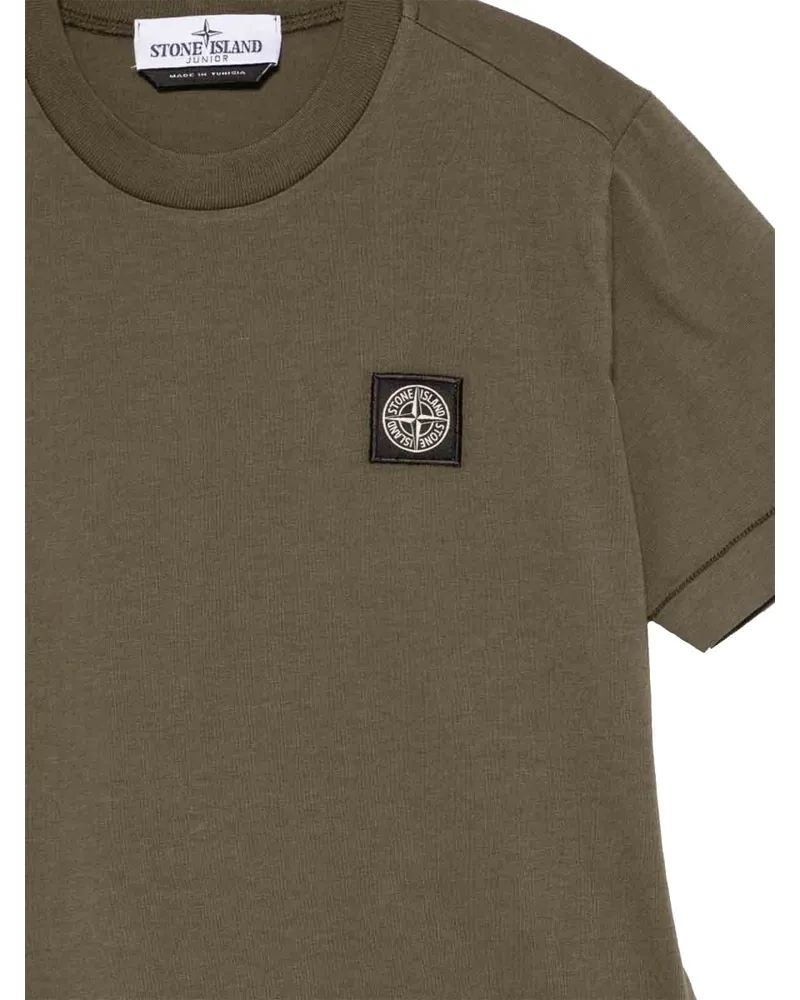 Stone Island Logo-Embroidered Cotton T-Shirt — Brown Brown