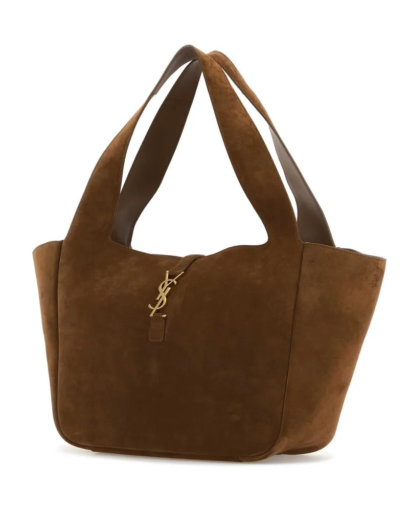 Saint Laurent Women's Caramel Suede Leather Le 5 Ã 7 Bea Shoppong Bag Caramelcognac Borse A Mano Brown
