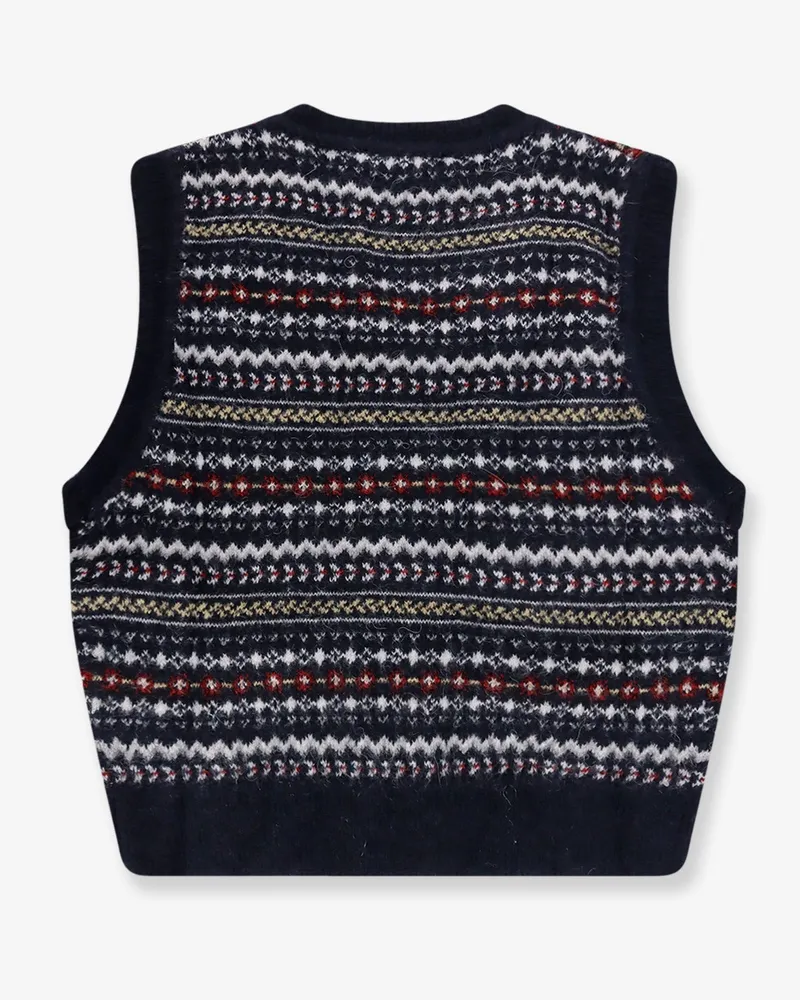Dunst Crafted Unisex Vest Blue Acrylic Knitwear Sweater 
