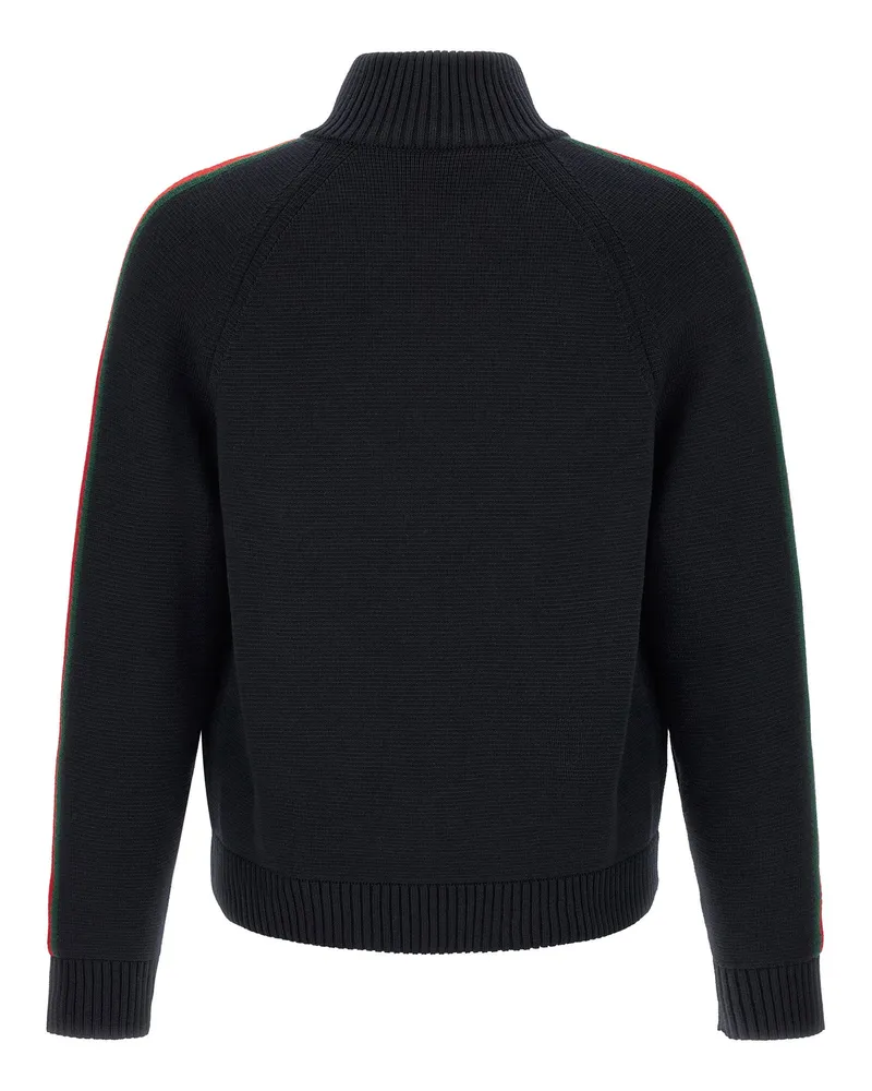 Gucci Web Ribbon-Trimmed Wool Jacket — Black Black