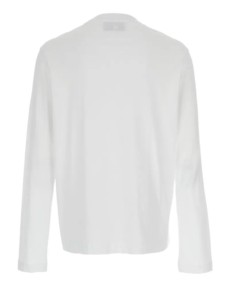 AMI Paris Logo-Embroidered Organic Cotton T-Shirt — White White