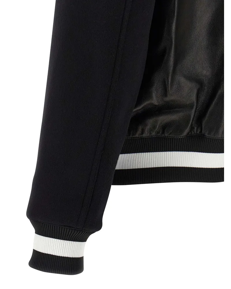 Balmain Men's Bicolor Lamb Leather Jacket Clothing Black