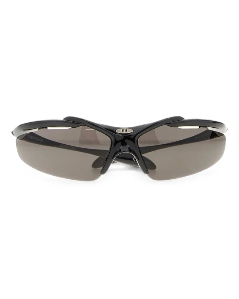 Balenciaga Geometric Black Frame Sunglasses — Black Black