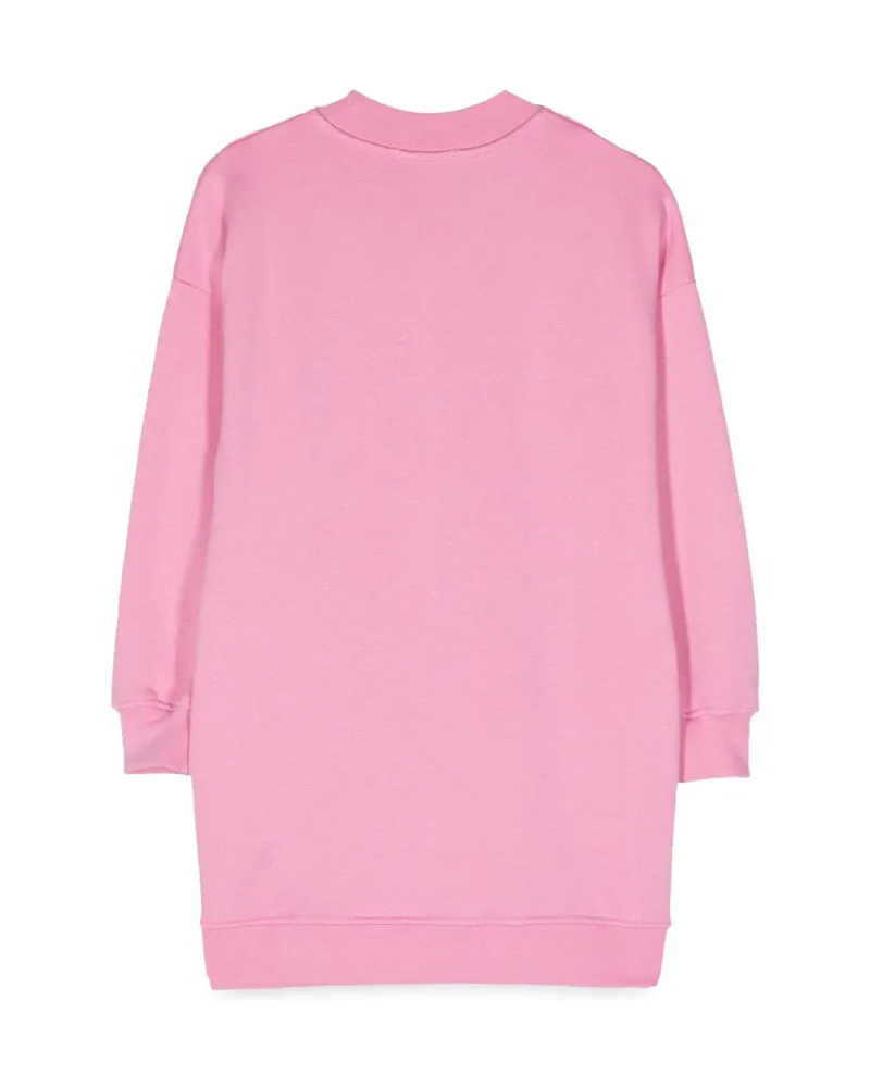 MSGM Sweatshirt Cotton Dress — Pink Pink