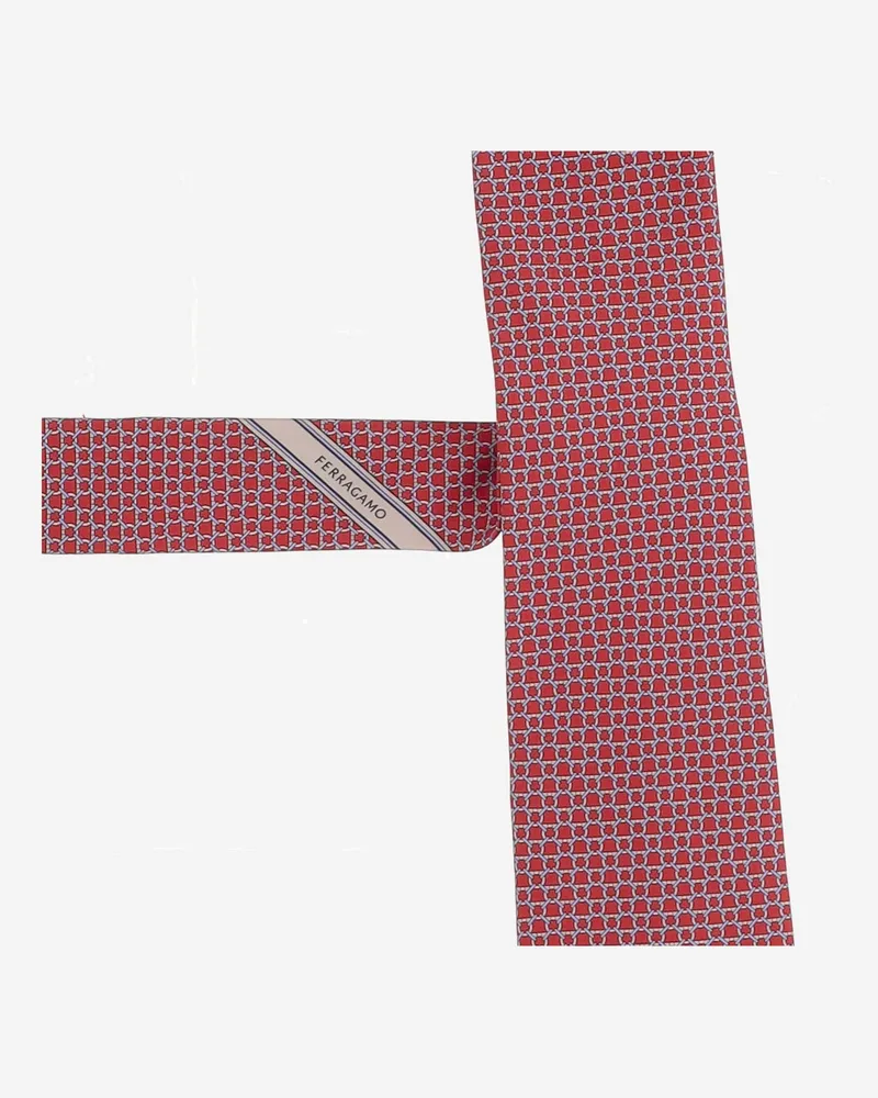 Ferragamo Men's Silk Tie Red Ties & Bow Red