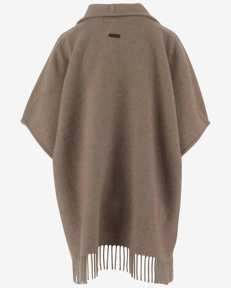 Ferragamo Women's Cape Cashmere Natural Capes Jacket Beige