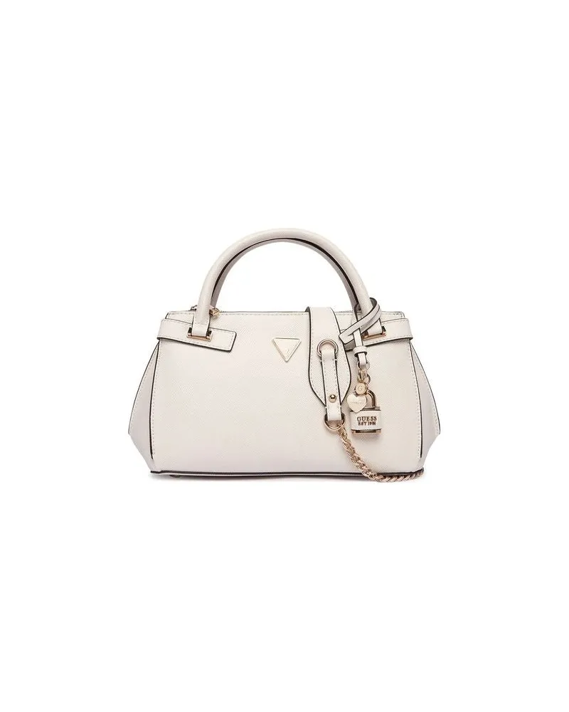 Guess Textured Polyurethane Shoulder Bag — White White