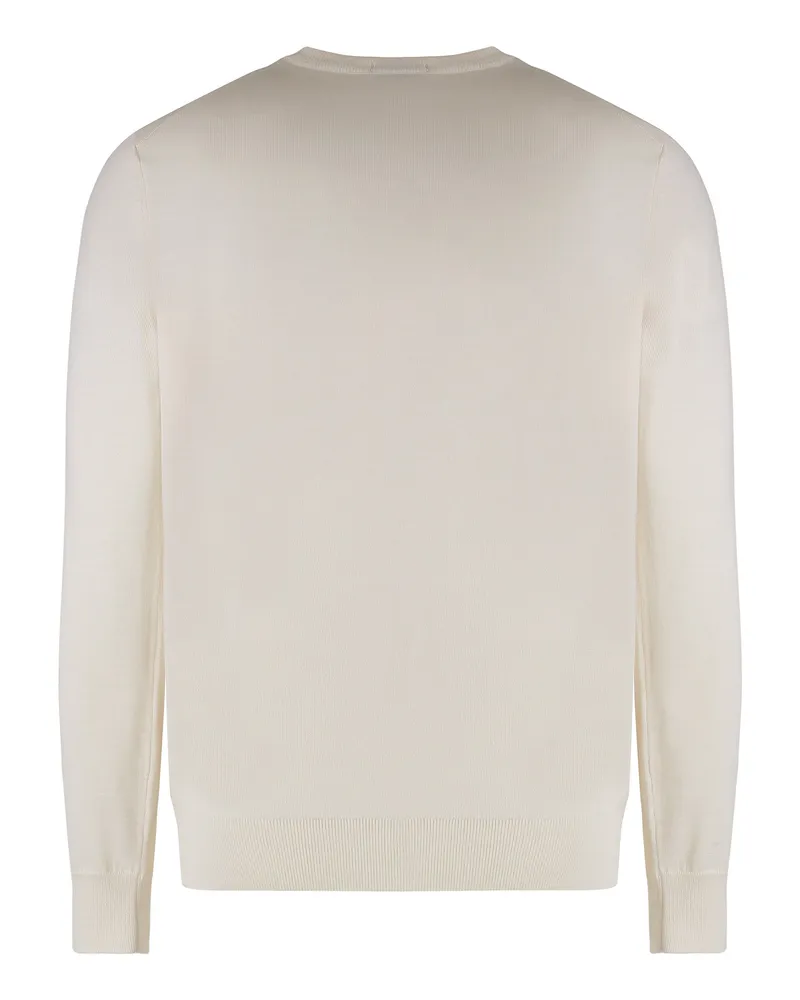 HUGO BOSS Men's Virgin Wool Crew-Neck Sweater White Sweatshirts White