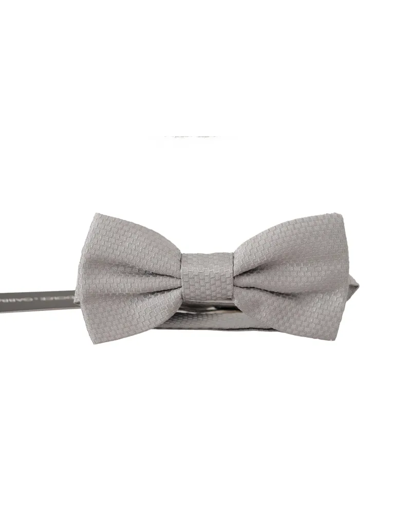Dolce & Gabbana Men's Gray Silk Adjustable Neck Papillon Tie Gray