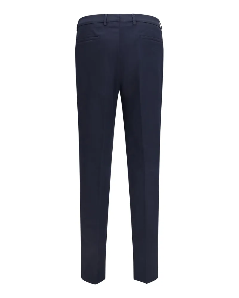 Brunello Cucinelli Men's Cotton Blend Chino Pants Navy Cotton; Elastane Trousers Navy