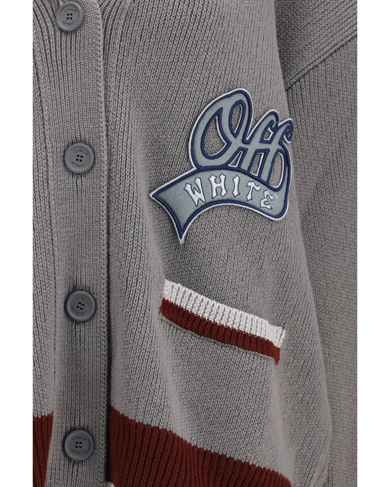 OFF-WHITE College Varsity Cardigan — Gray Gray
