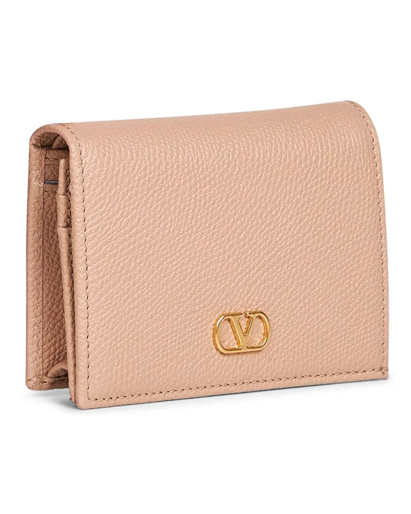 Valentino Garavani Women's Wallet Vlogo Signature Pink Calf Leather & Purses Pink