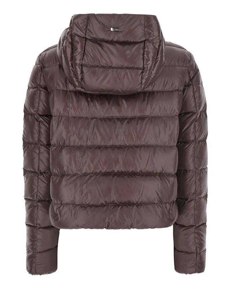 Herno Women's Down Jacket Short Brown Puffer Brown