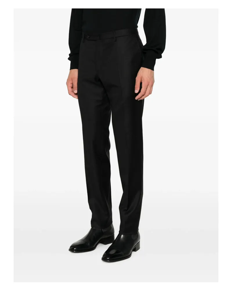 Incotex Virgin Wool Tailored Trousers — Black Black