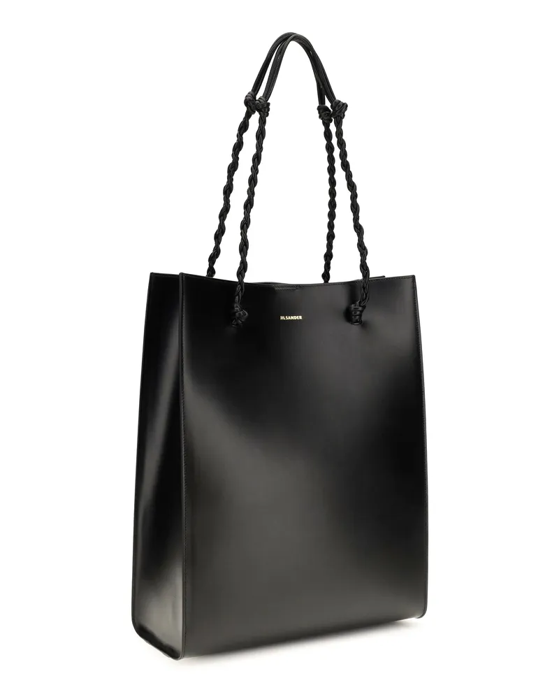 Jil Sander Women's Tangle Shopping Ns Black Calf Leather Bos Taurus Shoulder Bags Black