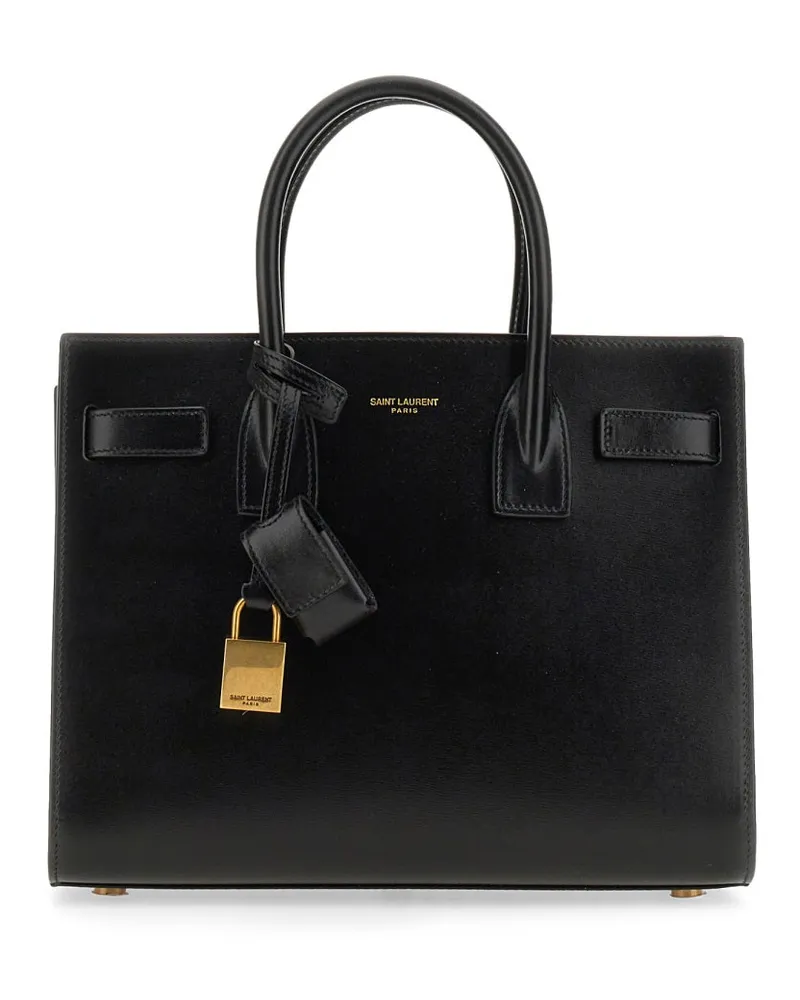 Saint Laurent Sac de Jour Top Handle Bag — Black Black