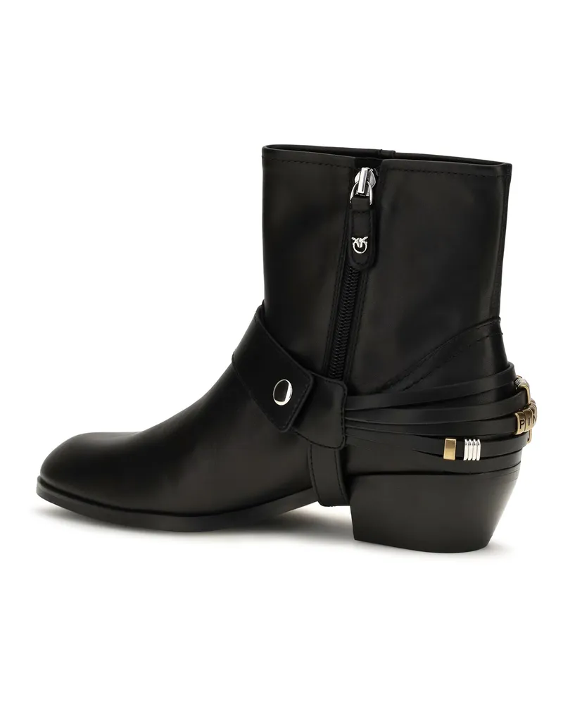 Pinko Women's Ankle Boots Jane 07 Black Leather Calf Black