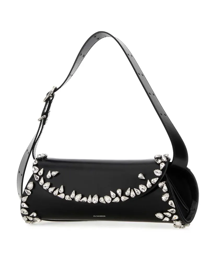 Jil Sander Women's Black Leather Small Cannolo Crossbody Bag Borse A Mano Black
