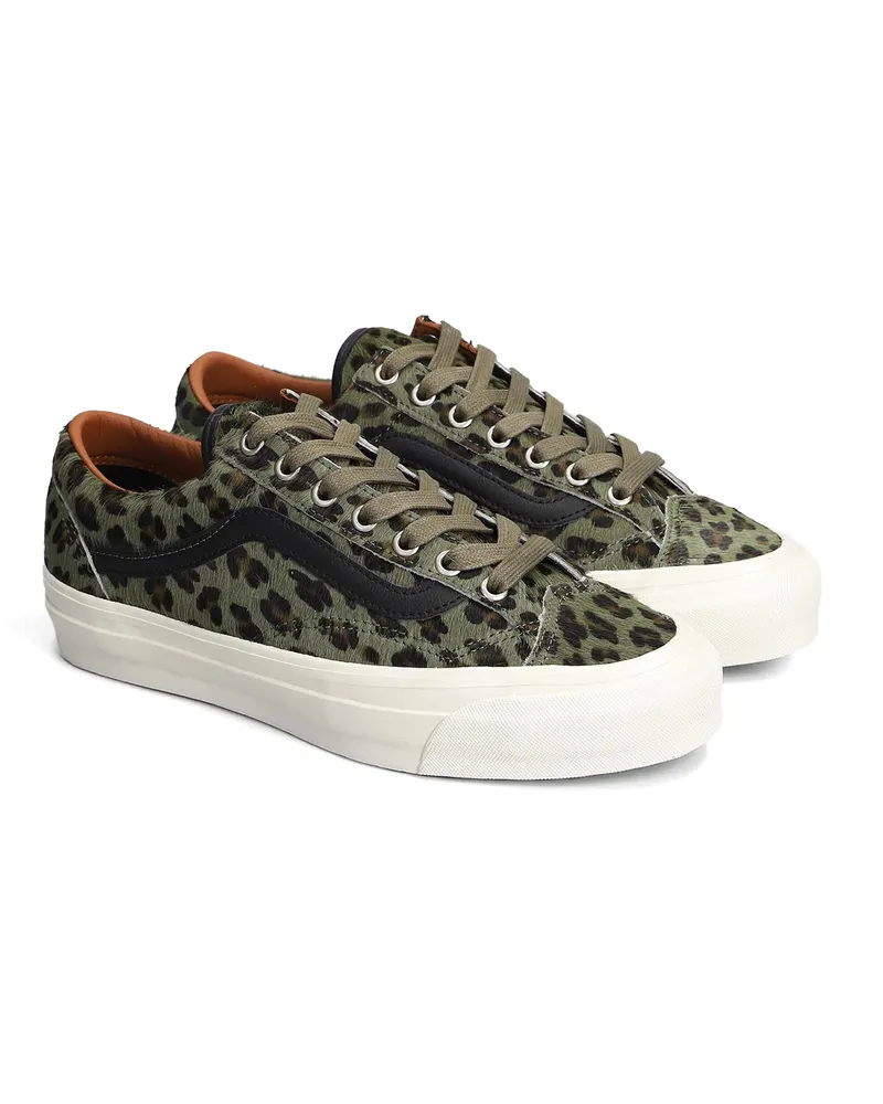 Vans Women's Sneakers Old Skool Olive Leather Trainers Olive