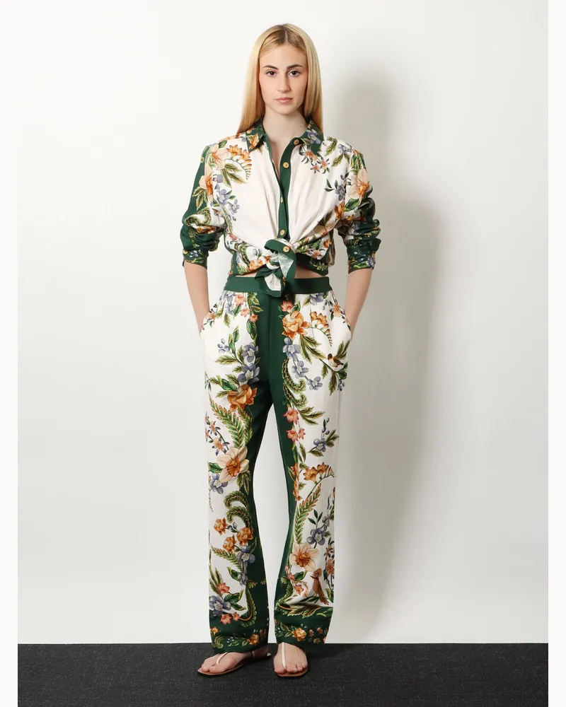 FARM Rio Women's Lenzing™ Ecovero™ Trousers Green Linen Green