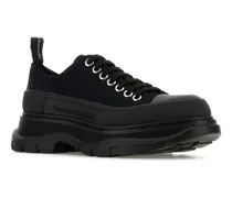 Women's Black Canvas Tread Slick Sneakers Blackblack
