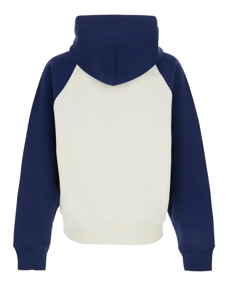 AMI Paris Men's Hoodie Boxy Fit Blue Cotton Sweatshirts Sweater Navy