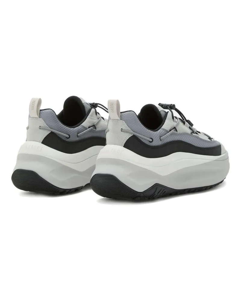 Moon Boot Men's Sneakers Moon247 Xlace Grey Suede Cowhide Trainers Gray