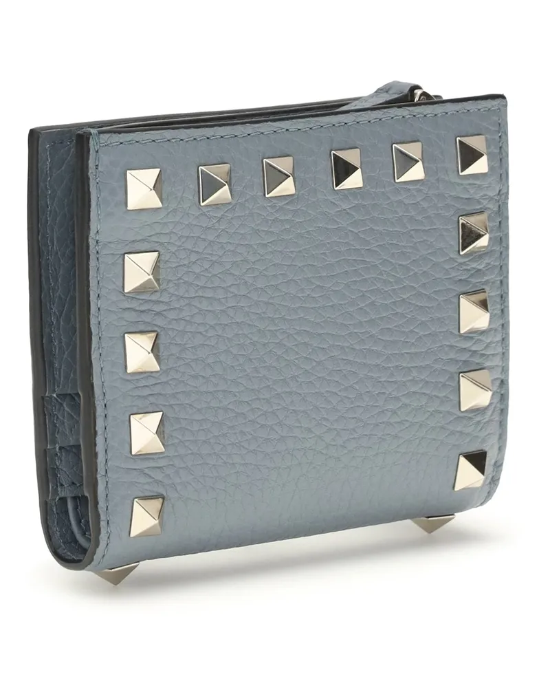 Valentino Garavani Women's Rockstud Wallet Stone Grey Lamb Ovis Aries Gray