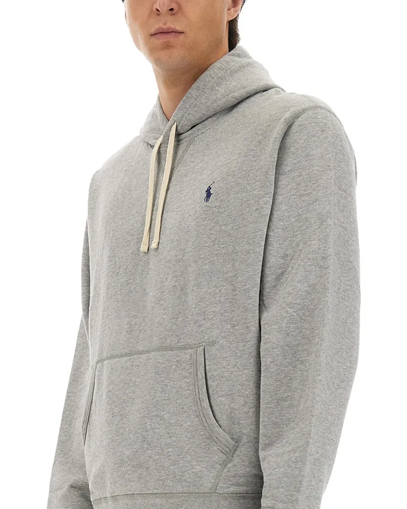 Ralph Lauren Cotton-Blend Hoodie — Gray Gray