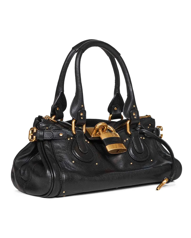 Chloé Women's Shoulder Bag Paddington Black Calf Leather Black