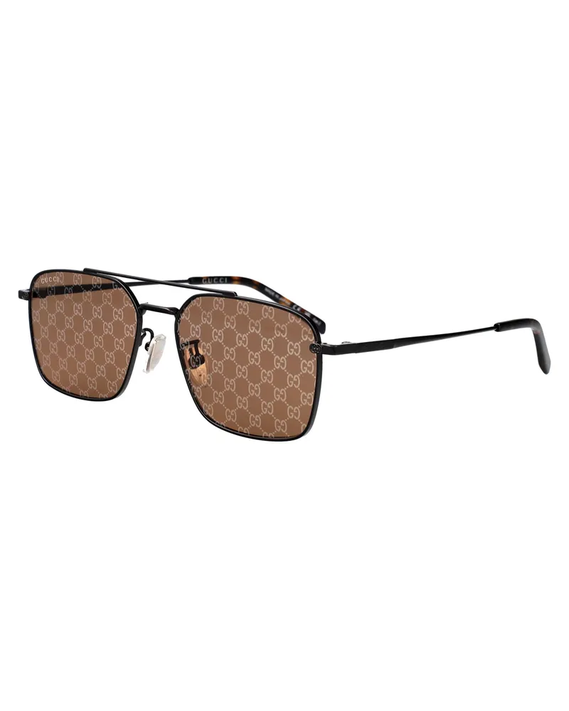 Gucci GG1957SA GG-Logo Lenses Sunglasses — Gray Gray