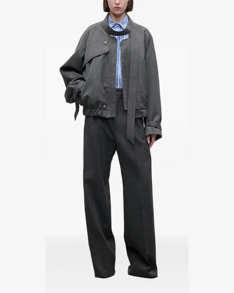 Victoria Beckham Virgin Wool Jacket — Grey Grey