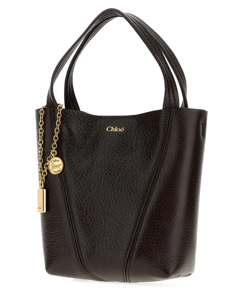 Chloé Calfskin Leather Shoulder Bag — Brown Brown
