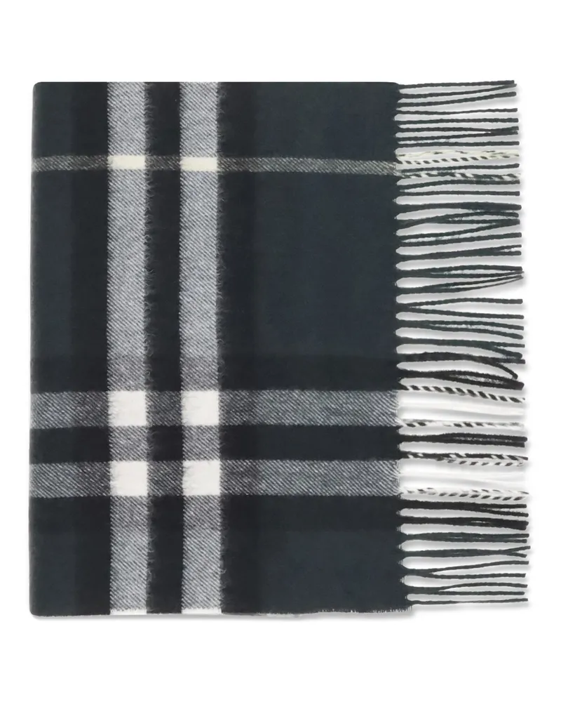 Burberry Cashmere Check Scarf — Green Green