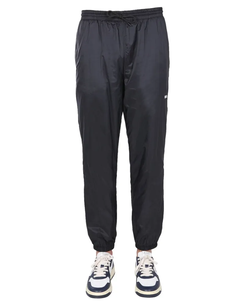 MSGM Nylon Joggers — Black Black